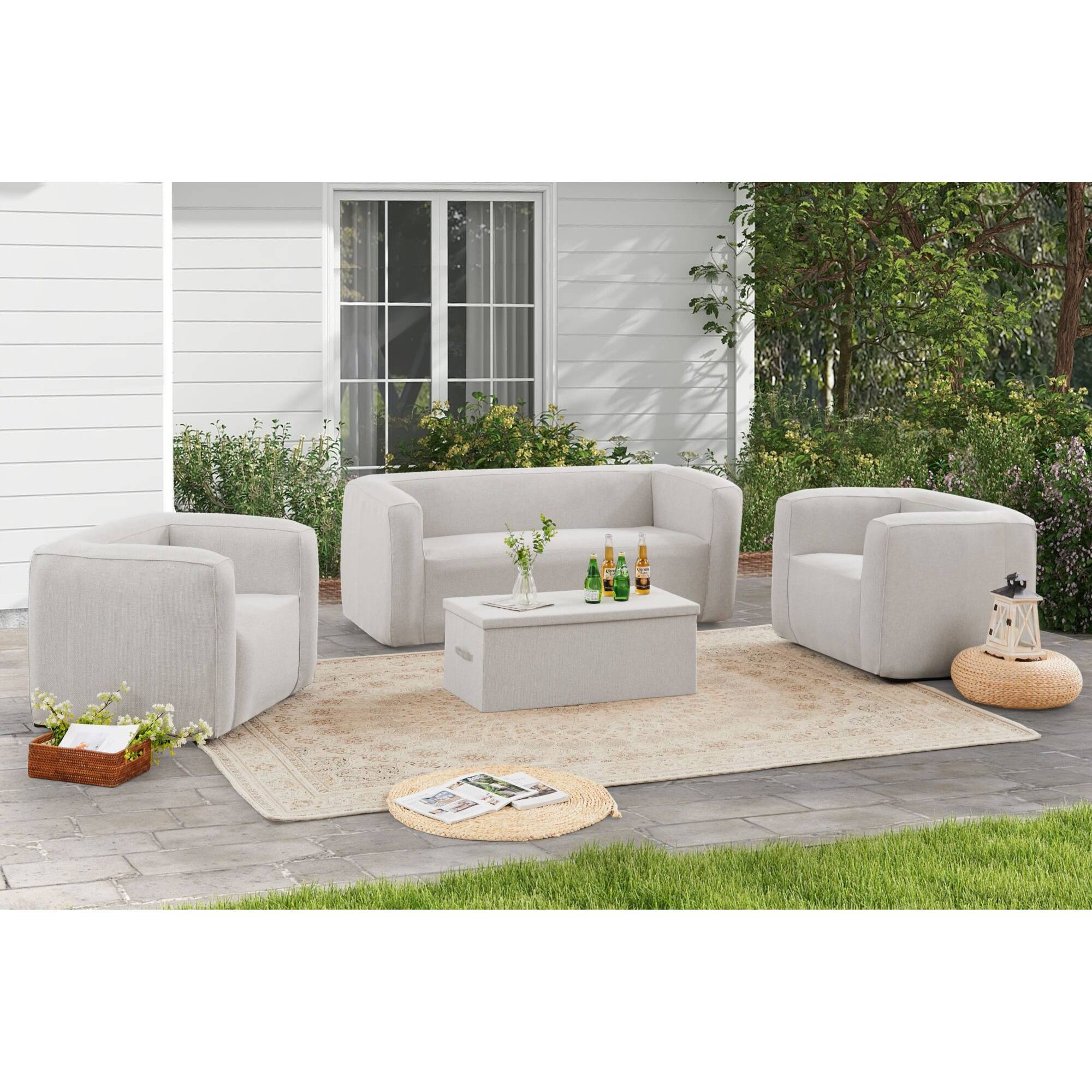 Fauteuil gonflable Terracotta - Intérieur et extérieur - Couleur Gris clair - Imagen 6