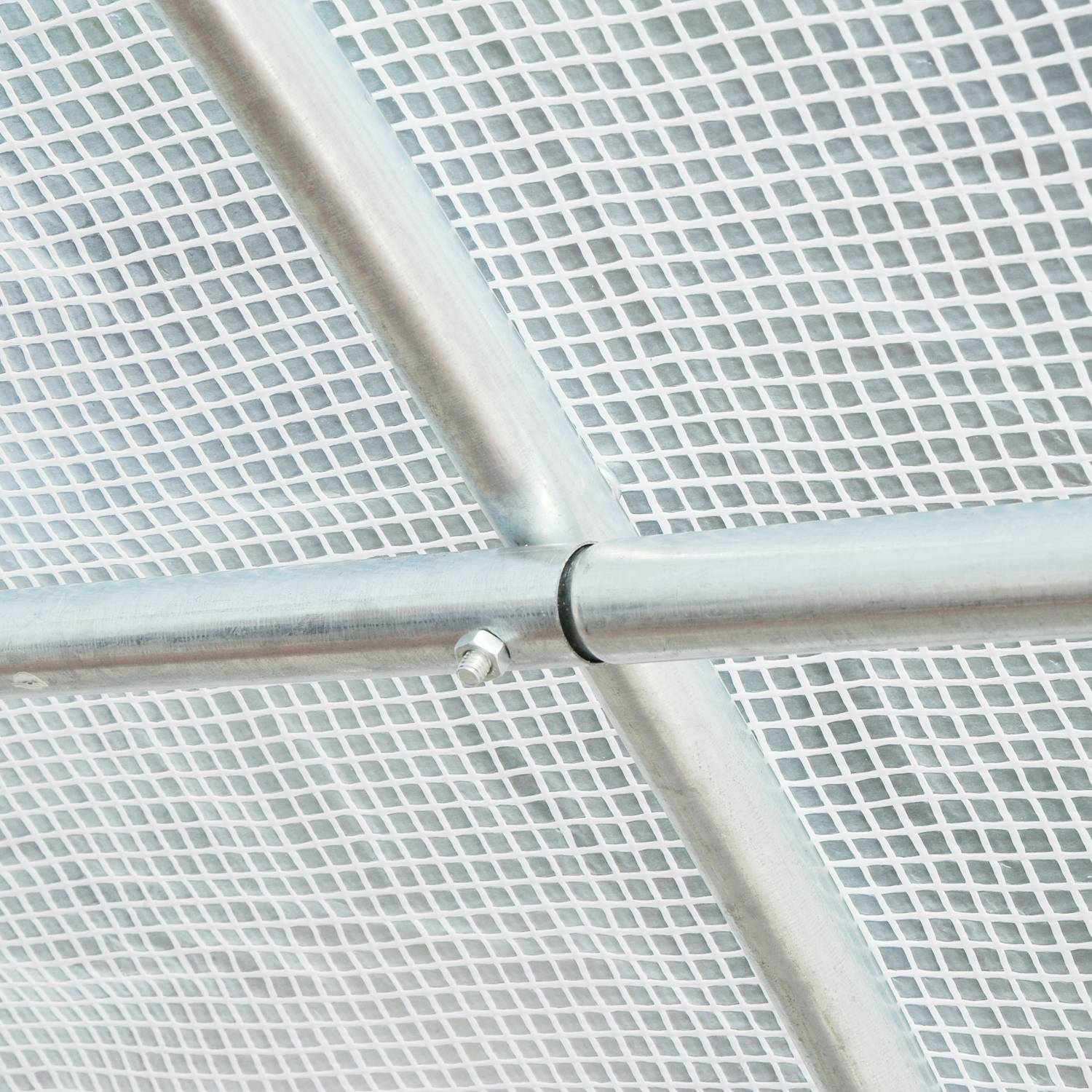 Outsunny - Bâche de rechange serre tunnel 18 m², bâche dim. 6L x 3l x 2H m PE anti-UV imperméable 12 fenêtres + porte enroulable zippée blanc - Outsunny - Imagen 8