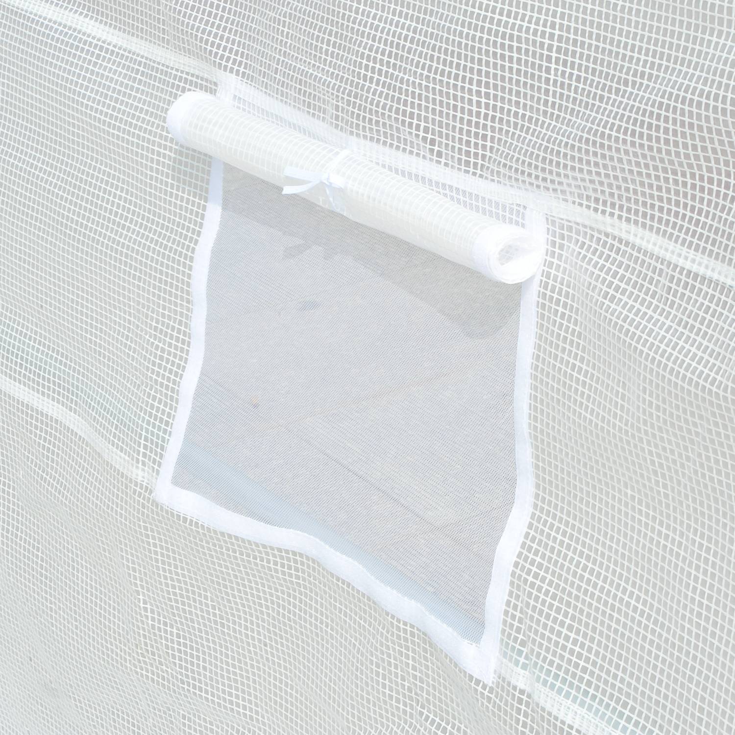 Outsunny - Bâche de rechange serre tunnel 18 m², bâche dim. 6L x 3l x 2H m PE anti-UV imperméable 12 fenêtres + porte enroulable zippée blanc - Outsunny - Imagen 9