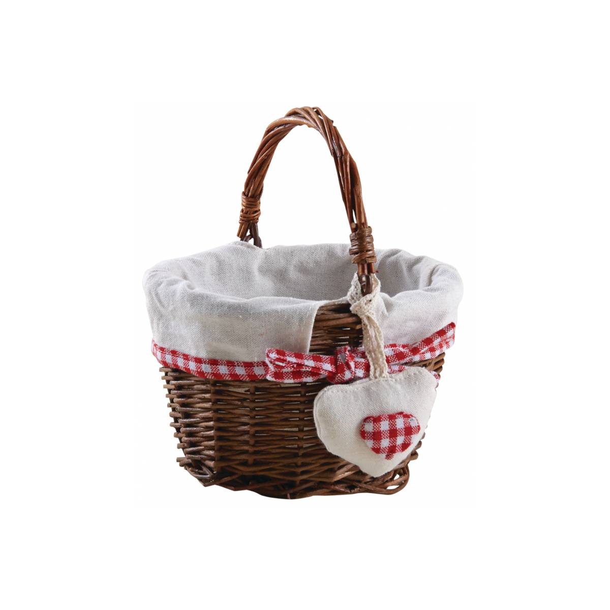 Aubry Gaspard - Mini panier en osier brut et vichy