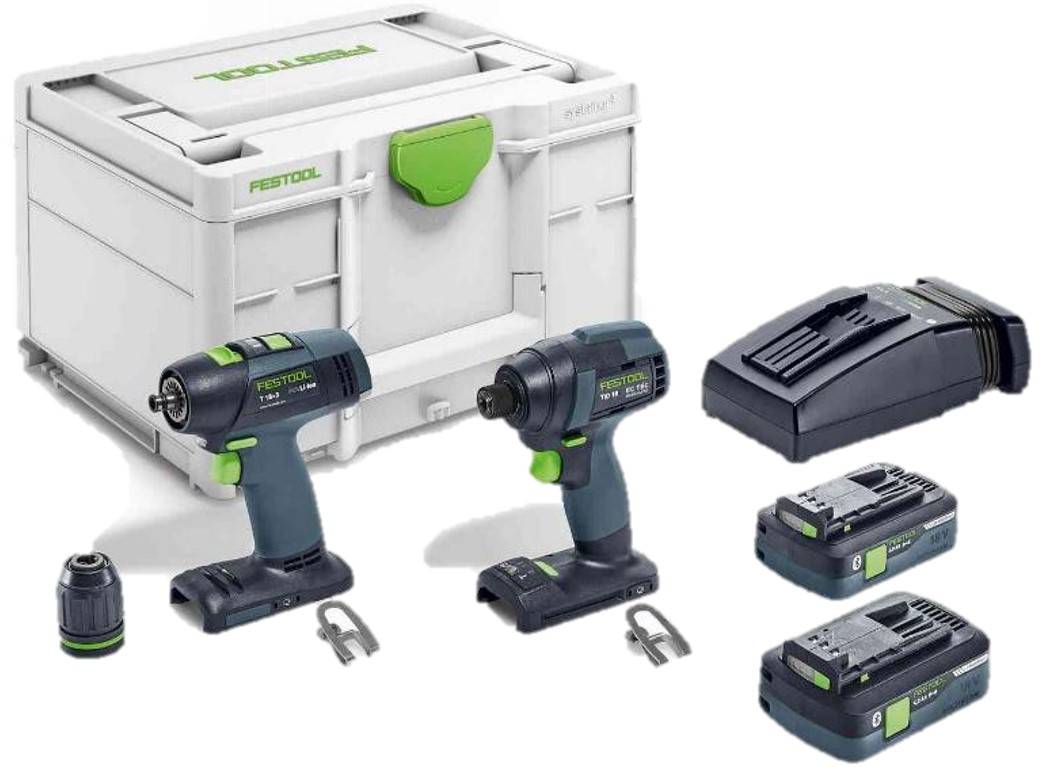 Festool - Pack de 2 outils 18V TID 18 HPC 4,0 I-Set T18 + 2 batteries 4Ah + chargeur + coffret SYSTAINER - FESTOOL - 577244 - Imagen 1