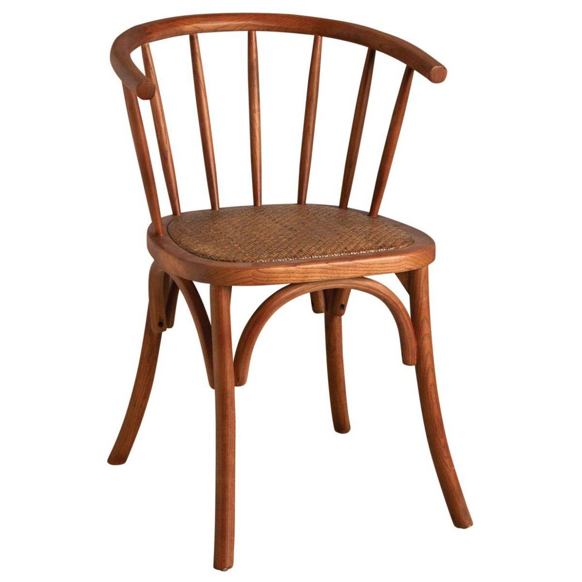 Aubry Gaspard - Chaise en hêtre et rotin, avec dossier rond - Imagen 1