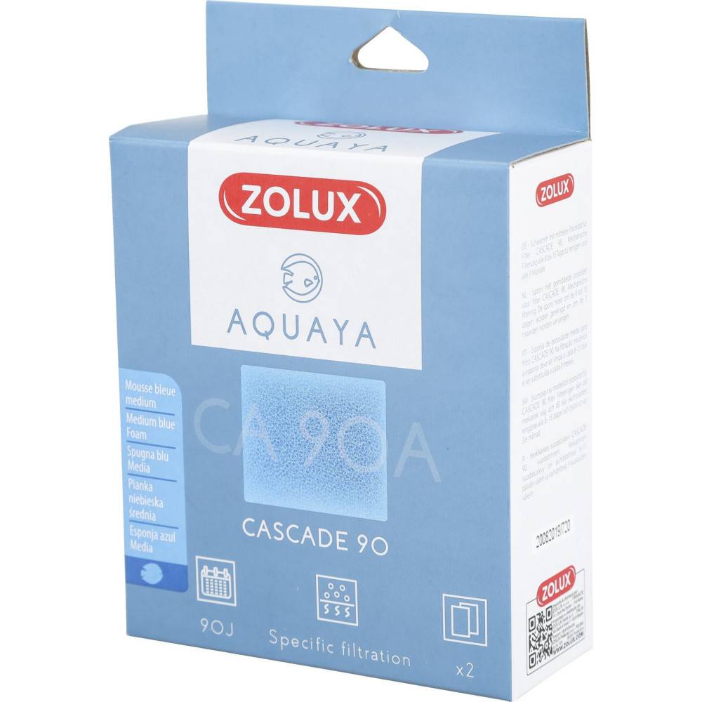 Zolux - Filtre pour pompe cascade 90, filtre CA 90 A mousse bleue medium x2. pour aquarium. - Image 2