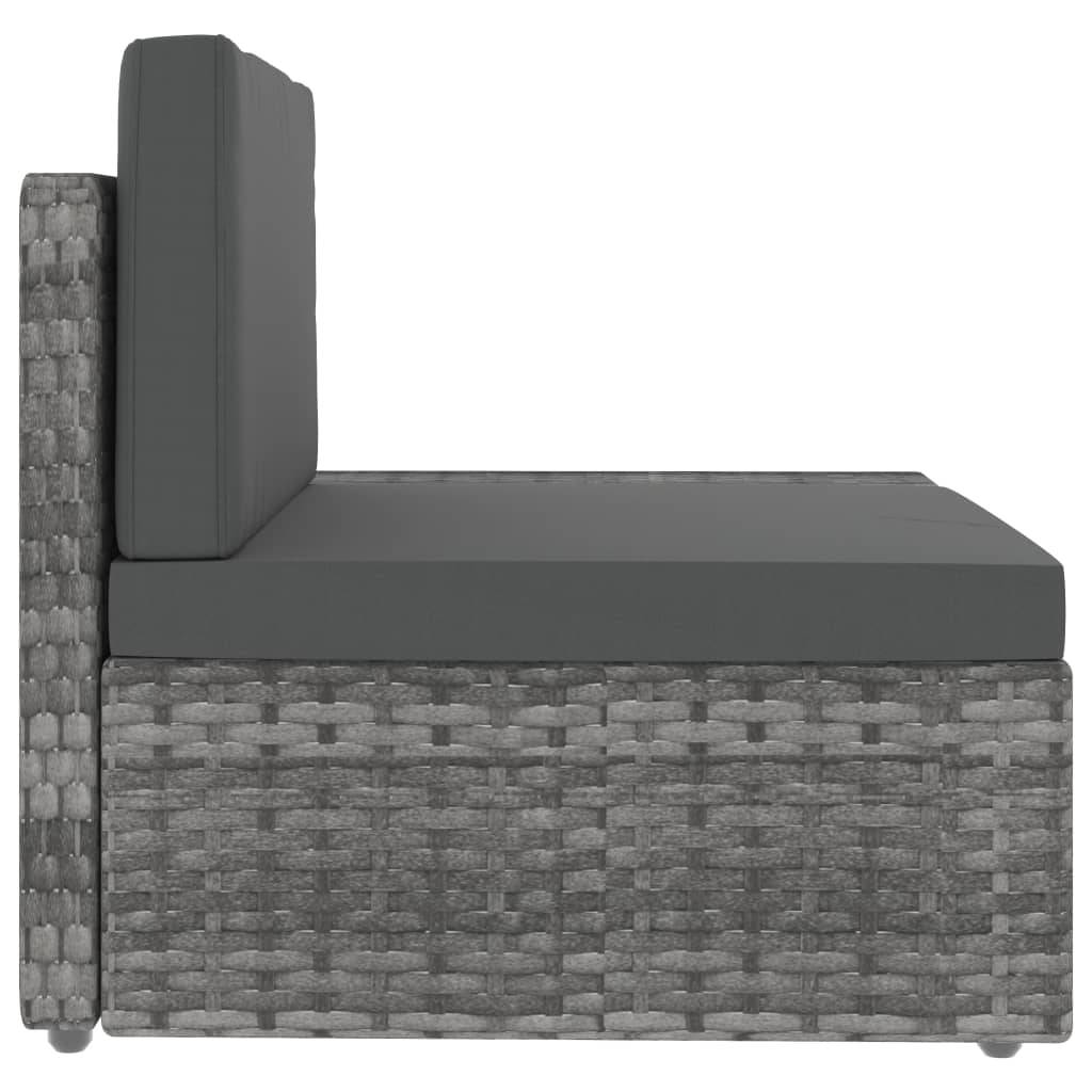 Vidaxl - Salon de jardin 3 pcs Résine tressée Gris vidaXL 49527 - Imagen 8