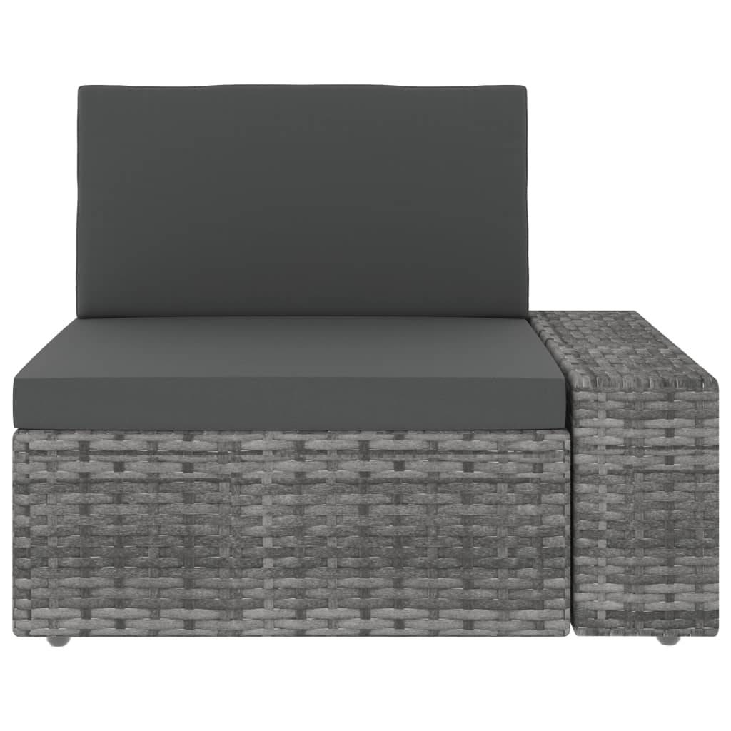 Vidaxl - Salon de jardin 3 pcs Résine tressée Gris vidaXL 49527 - Imagen 7