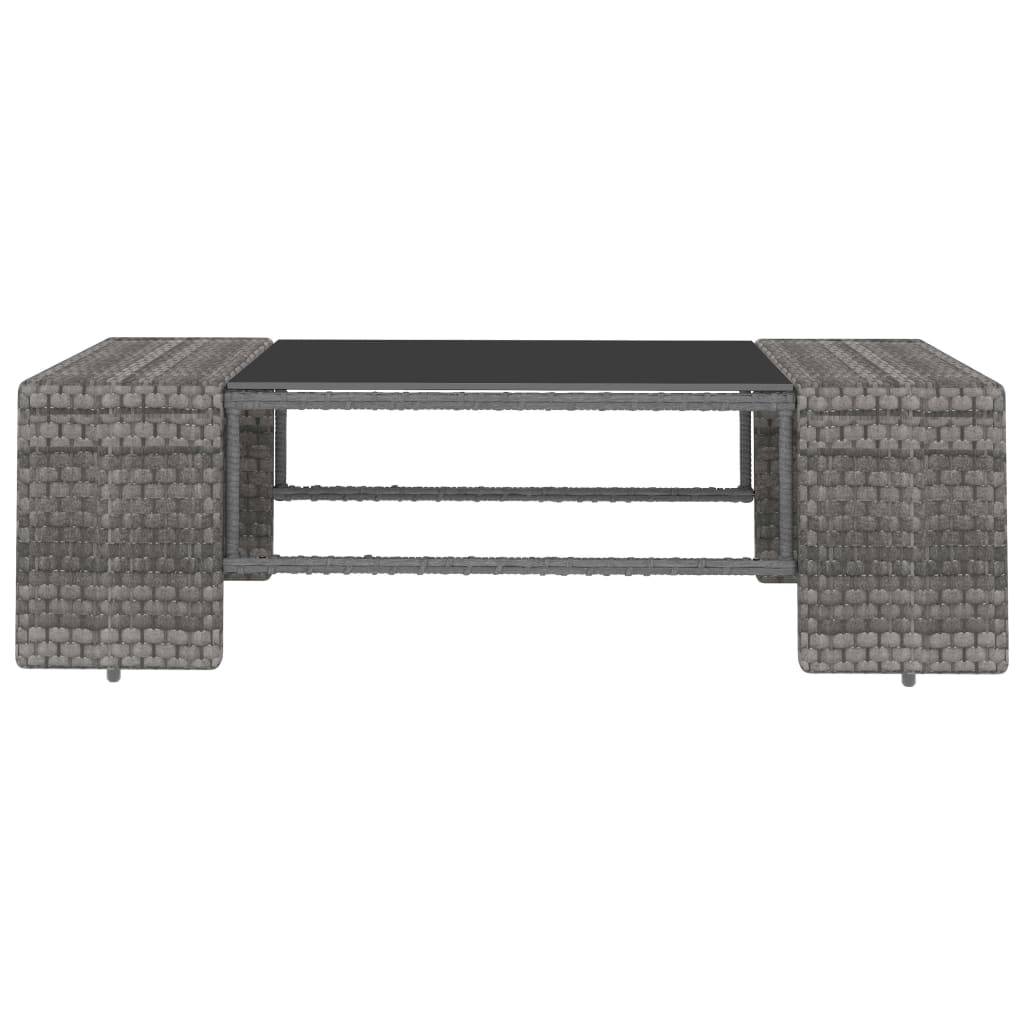 Vidaxl - Salon de jardin 3 pcs Résine tressée Gris vidaXL 49527 - Imagen 5