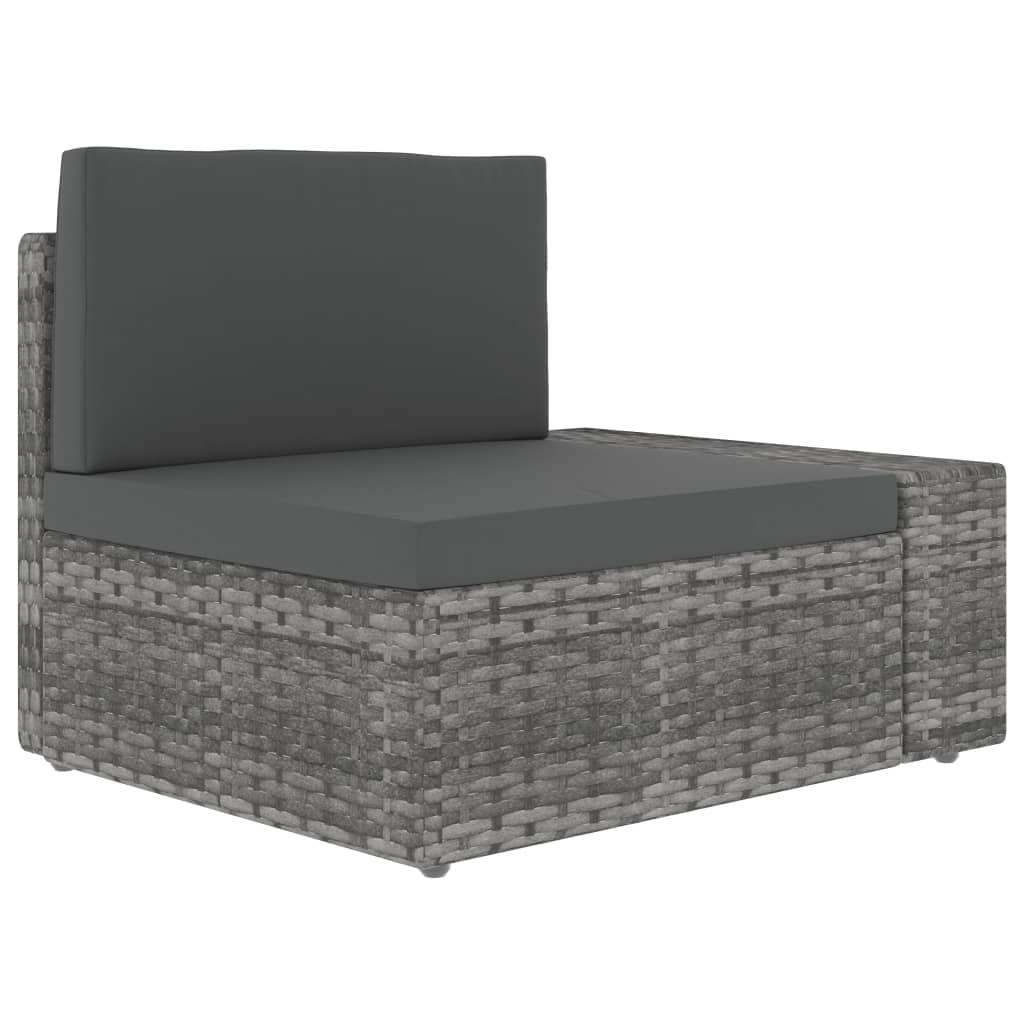 Vidaxl - Salon de jardin 3 pcs Résine tressée Gris vidaXL 49527 - Imagen 6