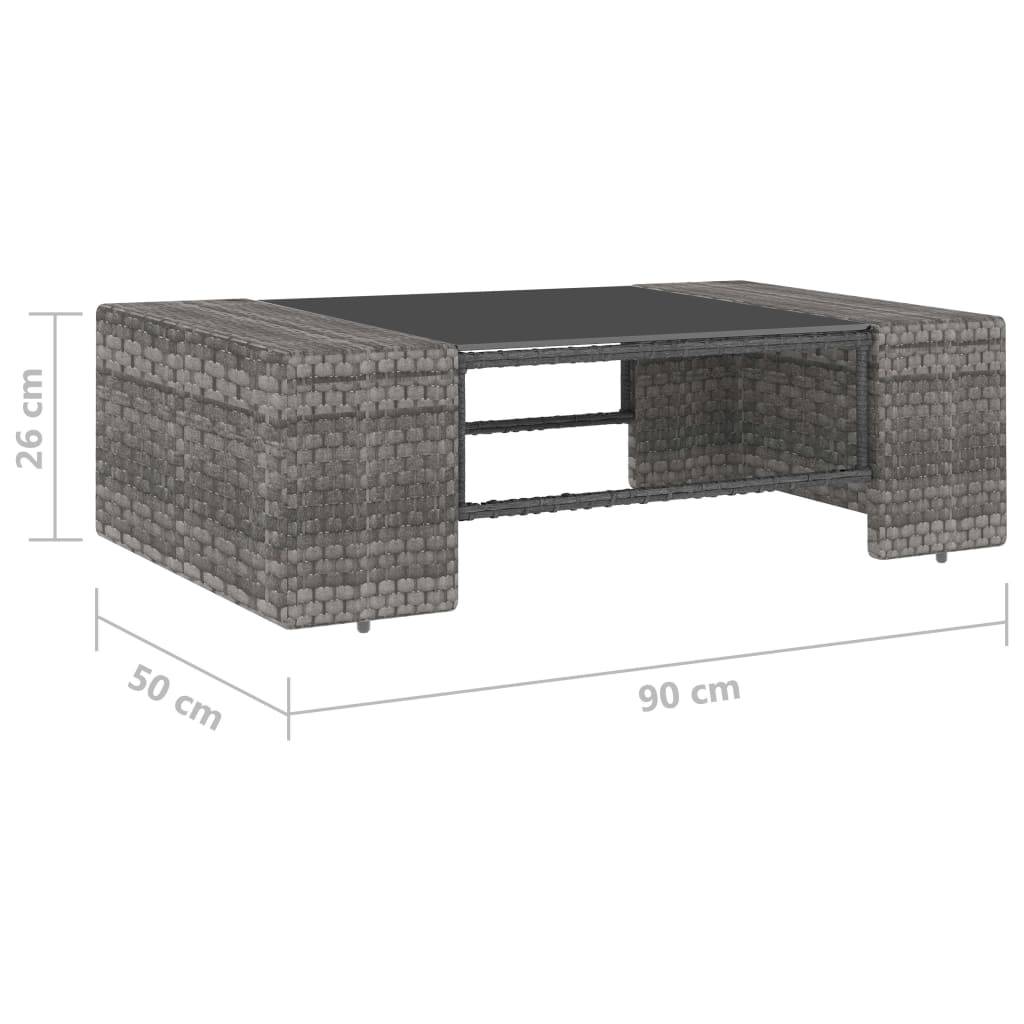 Vidaxl - Salon de jardin 3 pcs Résine tressée Gris vidaXL 49527 - Imagen 3