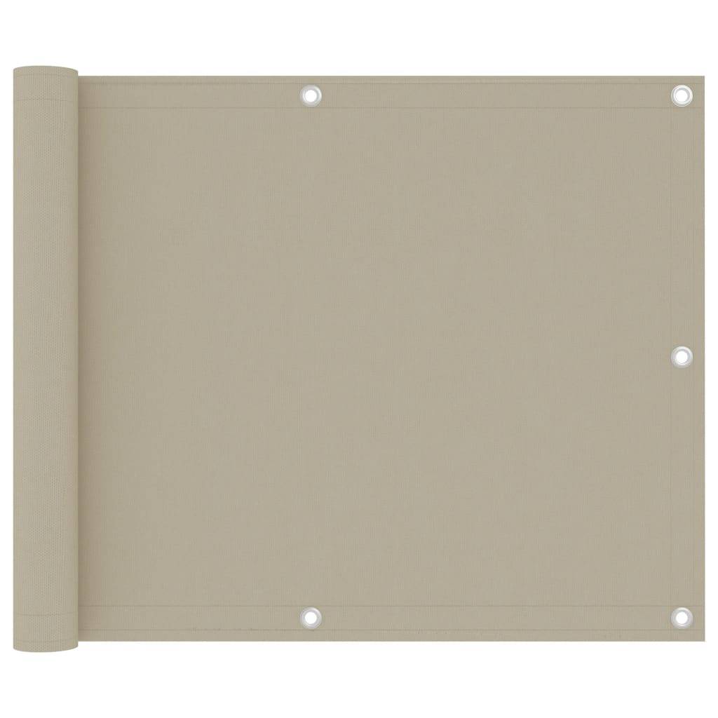 Écran de balcon brise pare vue protection confidentialité 75 x 300 cm tissu oxford beige - Image 1