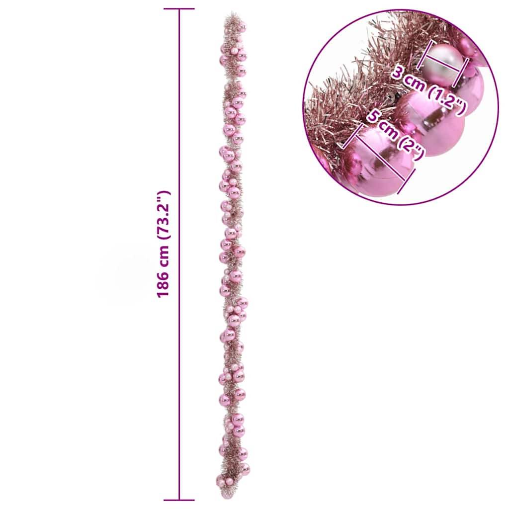 Vidaxl - Guirlande de Boules de Noël Rose 186 cm Polystyrène vidaXL 42019690 - Image 8