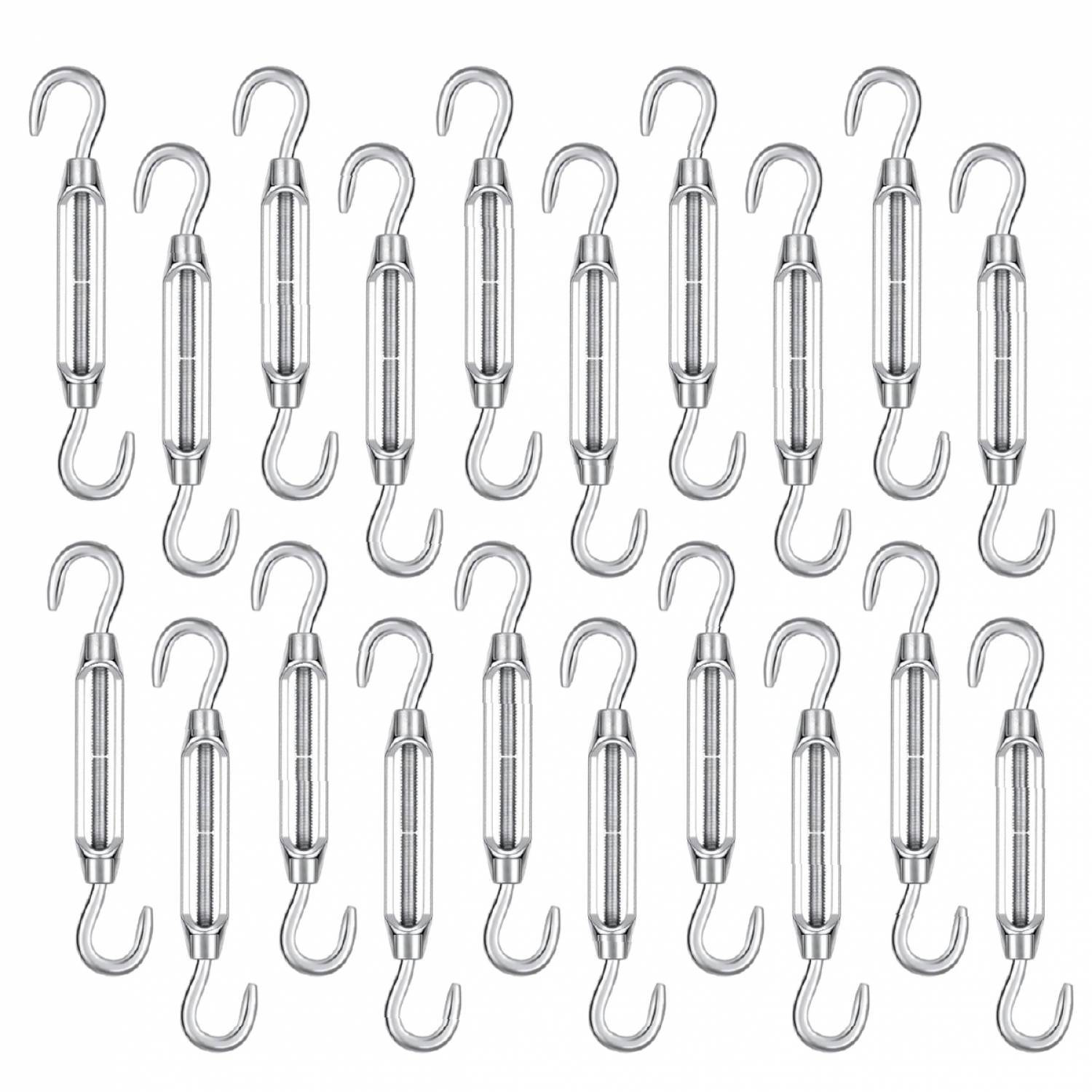 Linxor - Lot de 20 tendeurs de fil réglables en acier inoxydable - Double crochets - M5 - Linxor - Imagen 1
