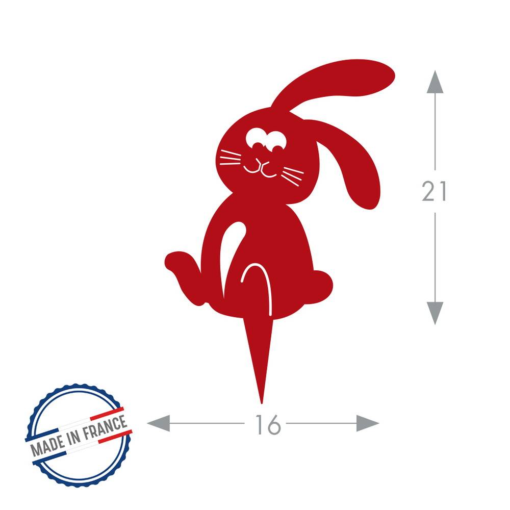 Louis Moulin - Figurine à piquer lapin rouge - 21x18 cm - Acier époxy Louis Moulin - Imagen 2