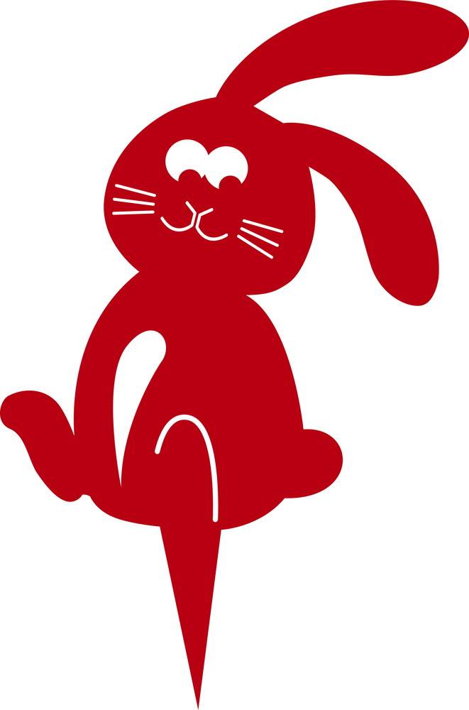 Louis Moulin - Figurine à piquer lapin rouge - 21x18 cm - Acier époxy Louis Moulin - Imagen 1