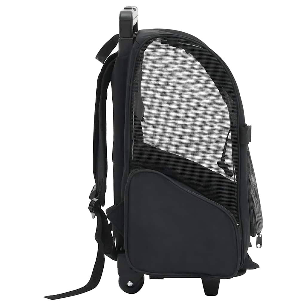 Chariot pour animaux de compagnie tissu et métal noir 40 x 25 x 104 cm - PANGIVO - Image 3