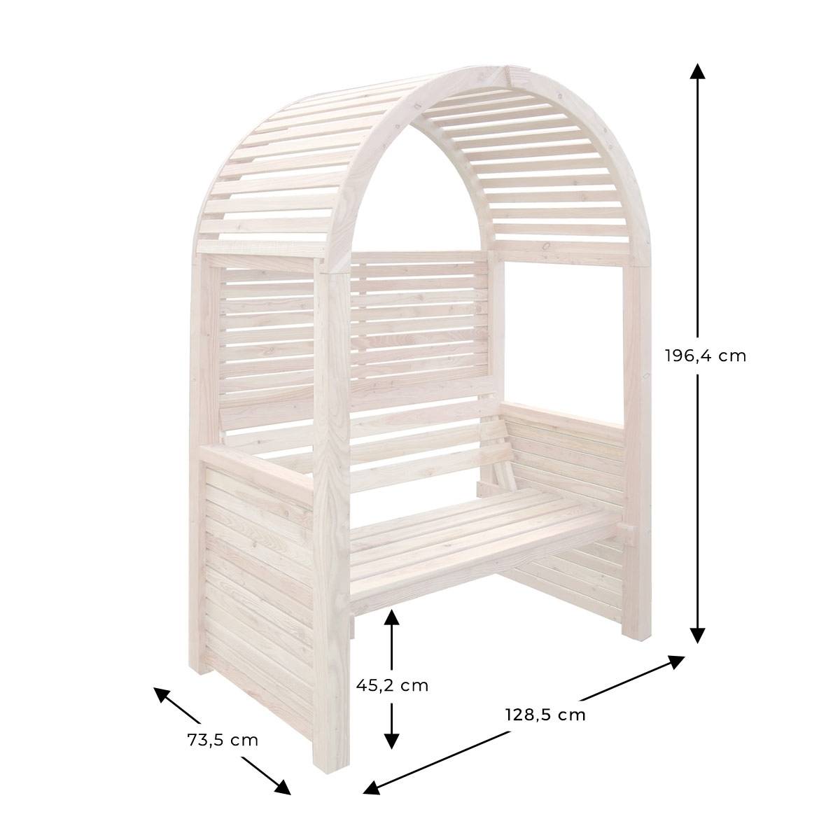 Banc de jardin avec arche en bois - Cémonjardin - Image 3