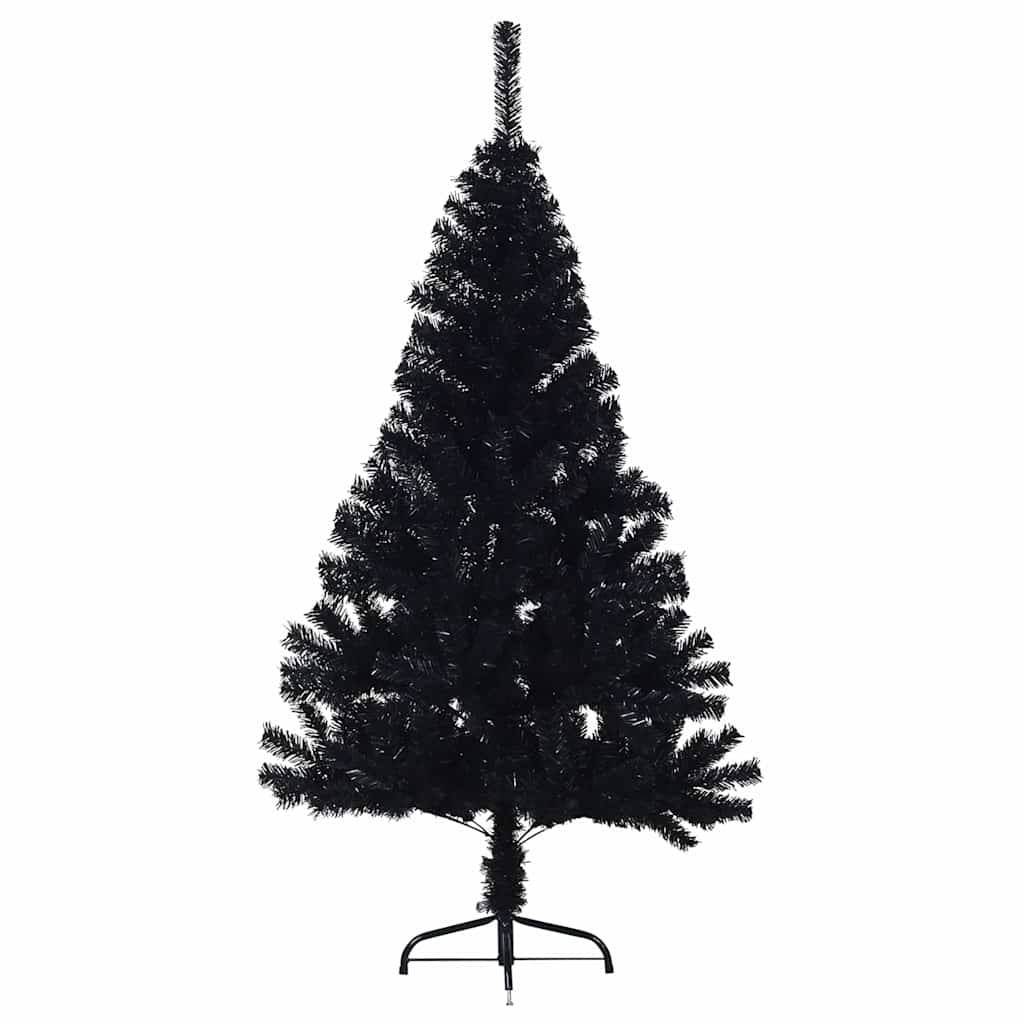 Vidaxl - Demi sapin de Noël artificiel avec support Noir 150 cm PVC vidaXL 344676 - Image 6
