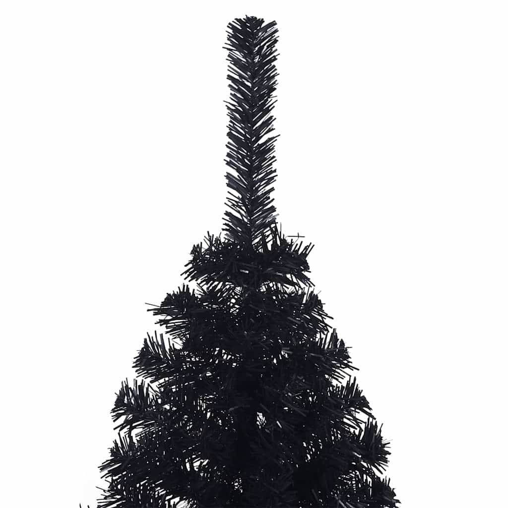 Vidaxl - Demi sapin de Noël artificiel avec support Noir 150 cm PVC vidaXL 344676 - Image 8