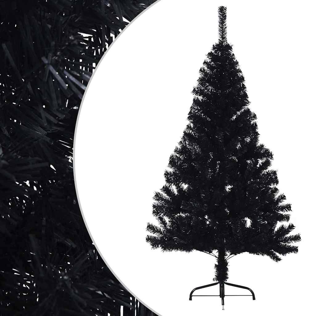 Vidaxl - Demi sapin de Noël artificiel avec support Noir 150 cm PVC vidaXL 344676 - Image 5