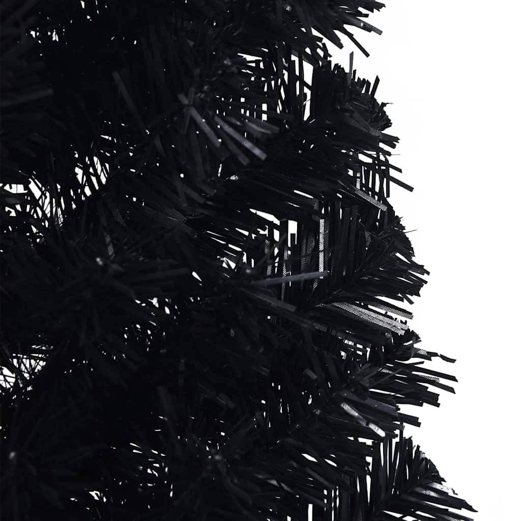 Vidaxl - Demi sapin de Noël artificiel avec support Noir 150 cm PVC vidaXL 344676 - Image 9