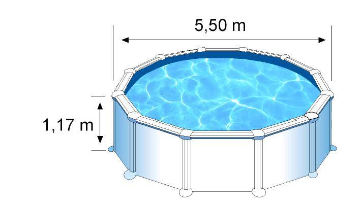 Gre Pools - Piscine ronde acier Ø5,70m x H: 1,32m - Filtration à sable - Image 3