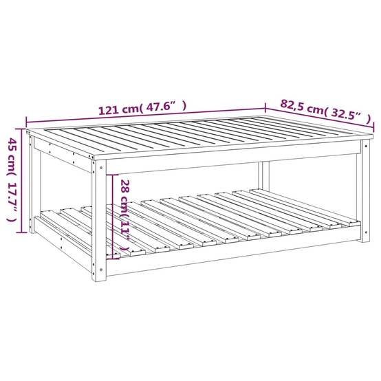 Table de jardin bois massif de douglas 121 x 82,5 x 45 cm - PANGIVO - Image 8