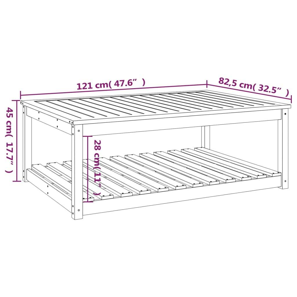 Table de jardin bois massif de douglas 121 x 82,5 x 45 cm - PANGIVO - Image 8