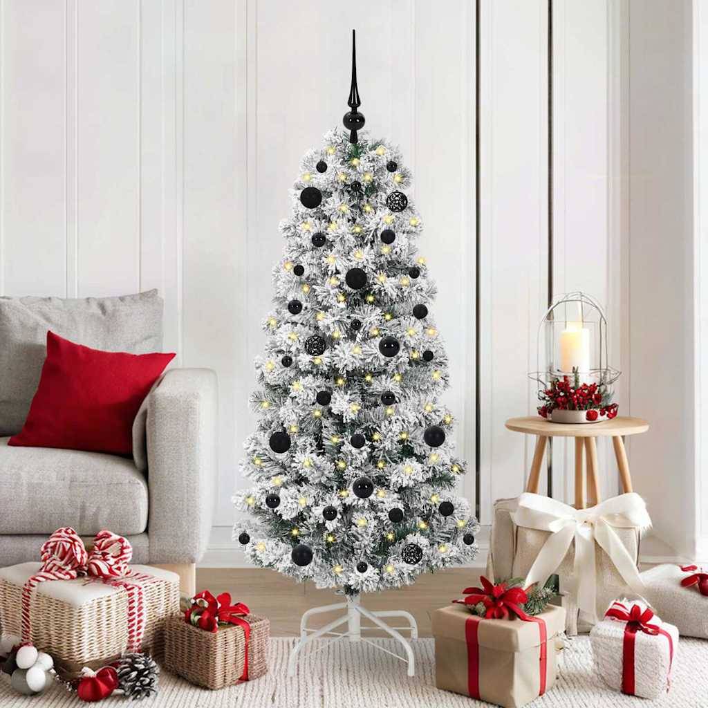 ComfortXL - Sapin de Noël Artificiel Bicolore 150 cm, Kit Déco avec 61 Boules et Guirlande LED pour Salon – ComfortXL Outdoor Living - Image 1