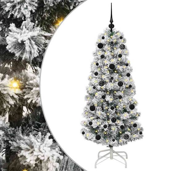 ComfortXL - Sapin de Noël Artificiel Bicolore 150 cm, Kit Déco avec 61 Boules et Guirlande LED pour Salon – ComfortXL Outdoor Living - Image 2