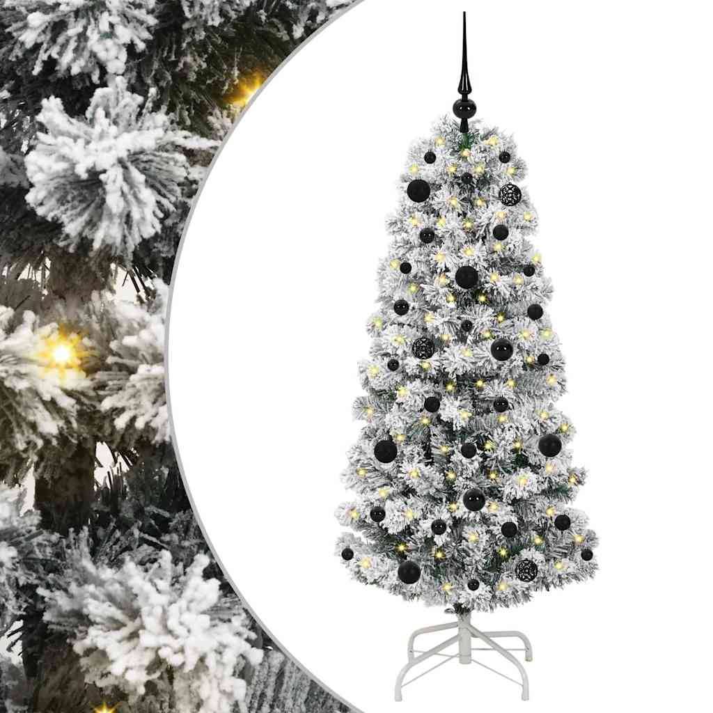 ComfortXL - Sapin de Noël Artificiel Bicolore 150 cm, Kit Déco avec 61 Boules et Guirlande LED pour Salon – ComfortXL Outdoor Living - Image 2