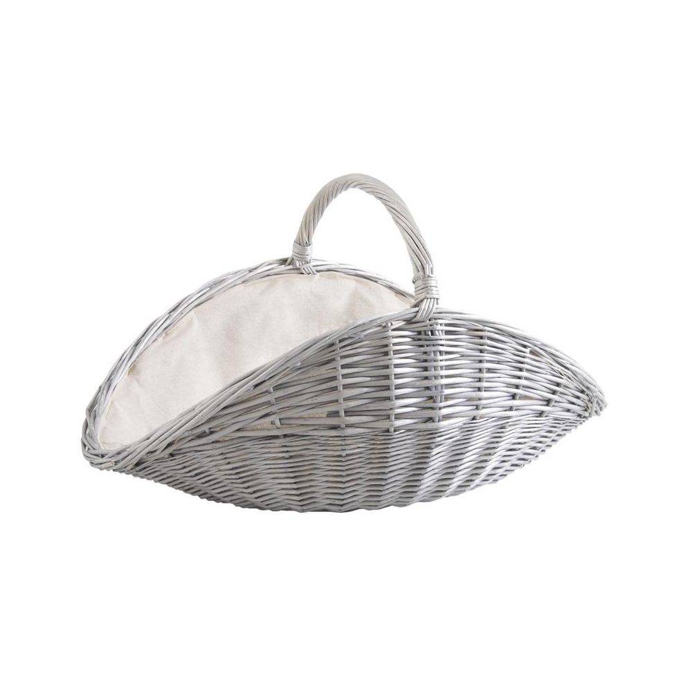 Aubry Gaspard - Paniers à bûches en osier gris et jute (lot de 2) Ovale - Imagen 2