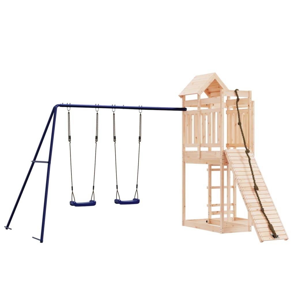 Helloshop26 - Aire de jeux d'extérieur mur d'escalade balançoire robuste jeux jardin 361 x 282 x 238 cm bois de pin massif - Imagen 2
