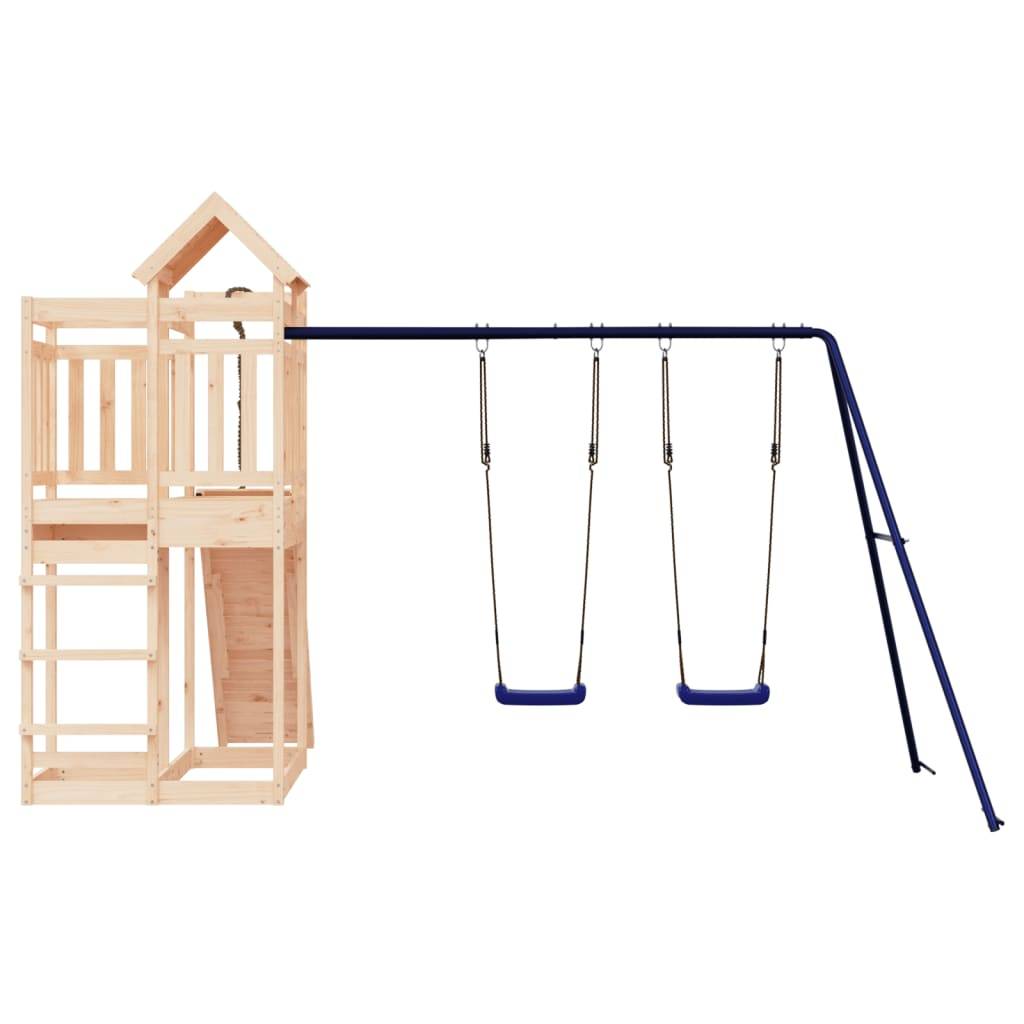 Helloshop26 - Aire de jeux d'extérieur mur d'escalade balançoire robuste jeux jardin 361 x 282 x 238 cm bois de pin massif - Imagen 4
