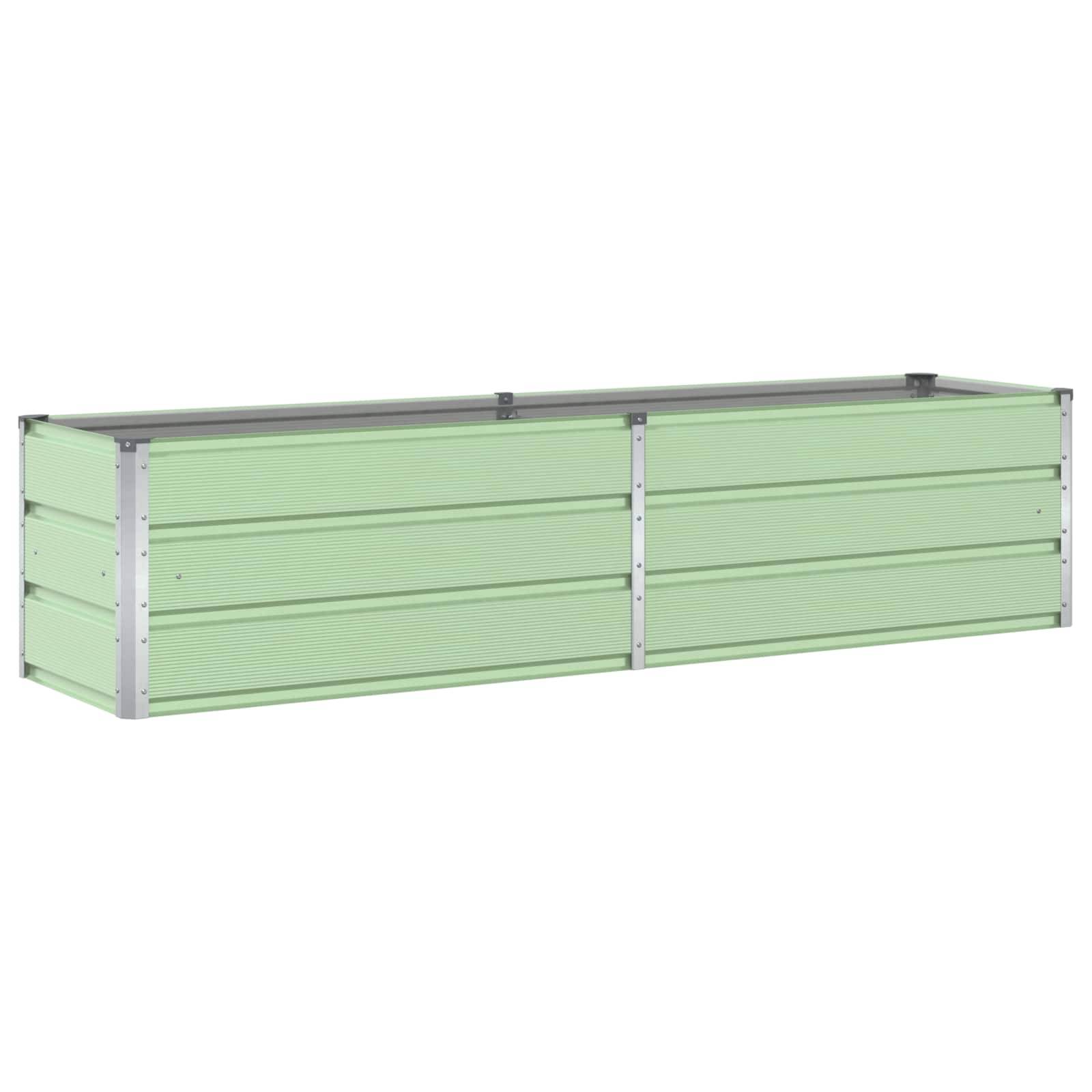 Helloshop26 - Jardinière moderne en acier galvanisé 195 x 50 x 45 cm facile à installer pour extérieur jardin terrasse en acier galvanisé vert pastel - Image 1