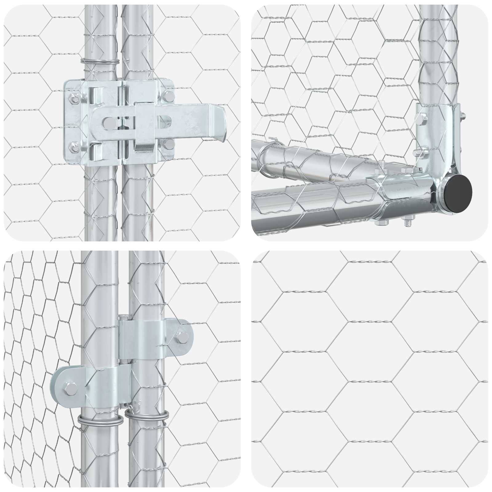 Vidaxl - Poulailler contre le mur Argenté 600 x 150 x 215 cm vidaXL 3434720 - Image 8
