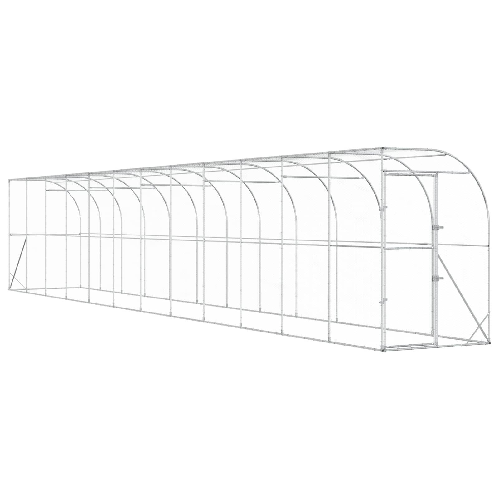 Vidaxl - Poulailler contre le mur Argenté 600 x 150 x 215 cm vidaXL 3434720 - Image 2