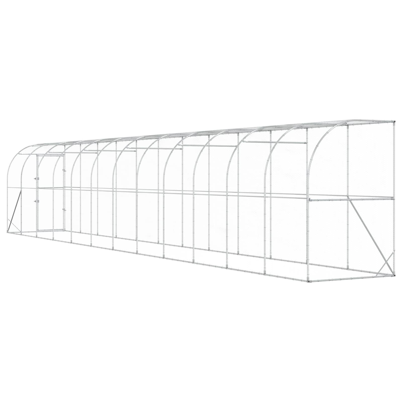 Vidaxl - Poulailler contre le mur Argenté 600 x 150 x 215 cm vidaXL 3434720 - Image 7