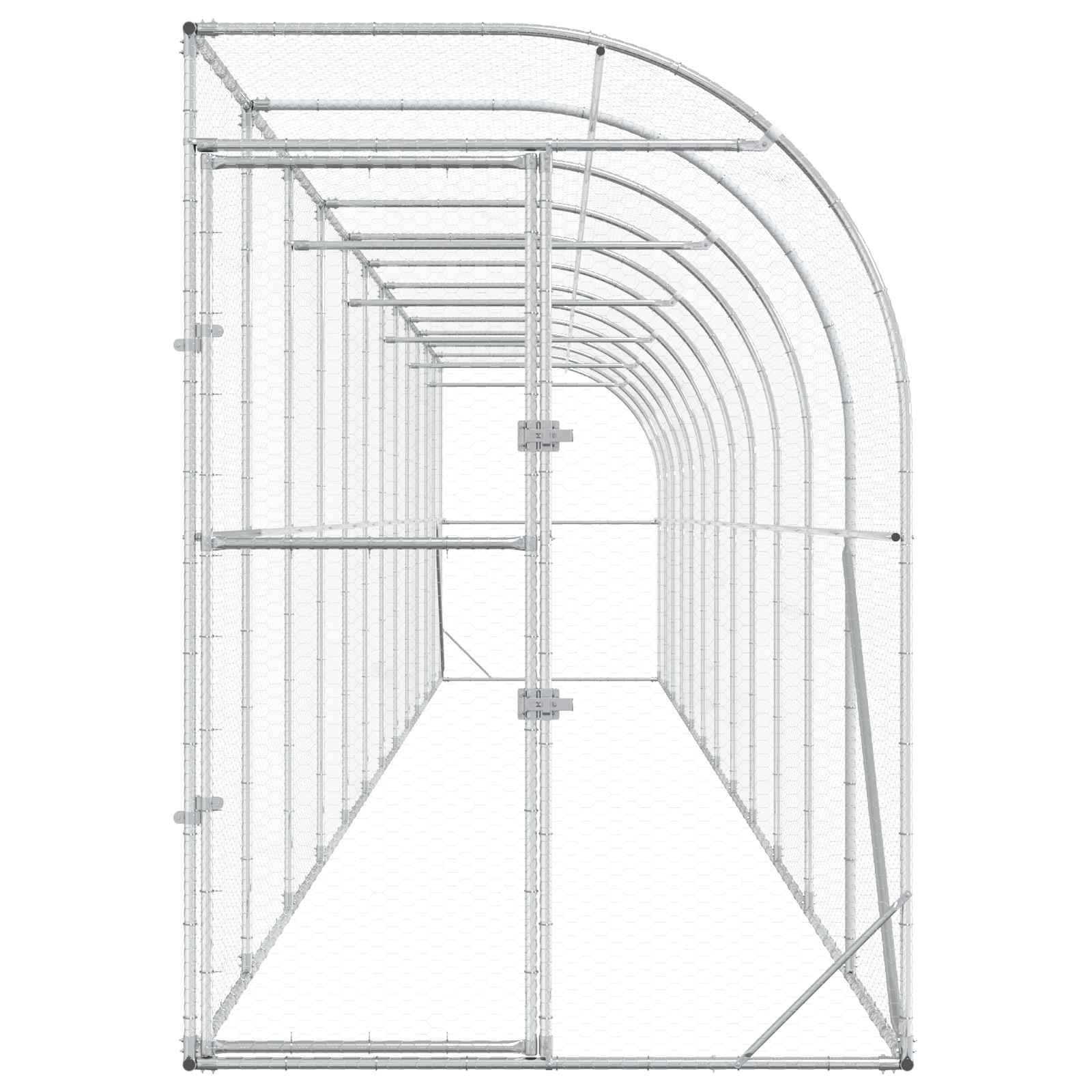 Vidaxl - Poulailler contre le mur Argenté 600 x 150 x 215 cm vidaXL 3434720 - Image 5