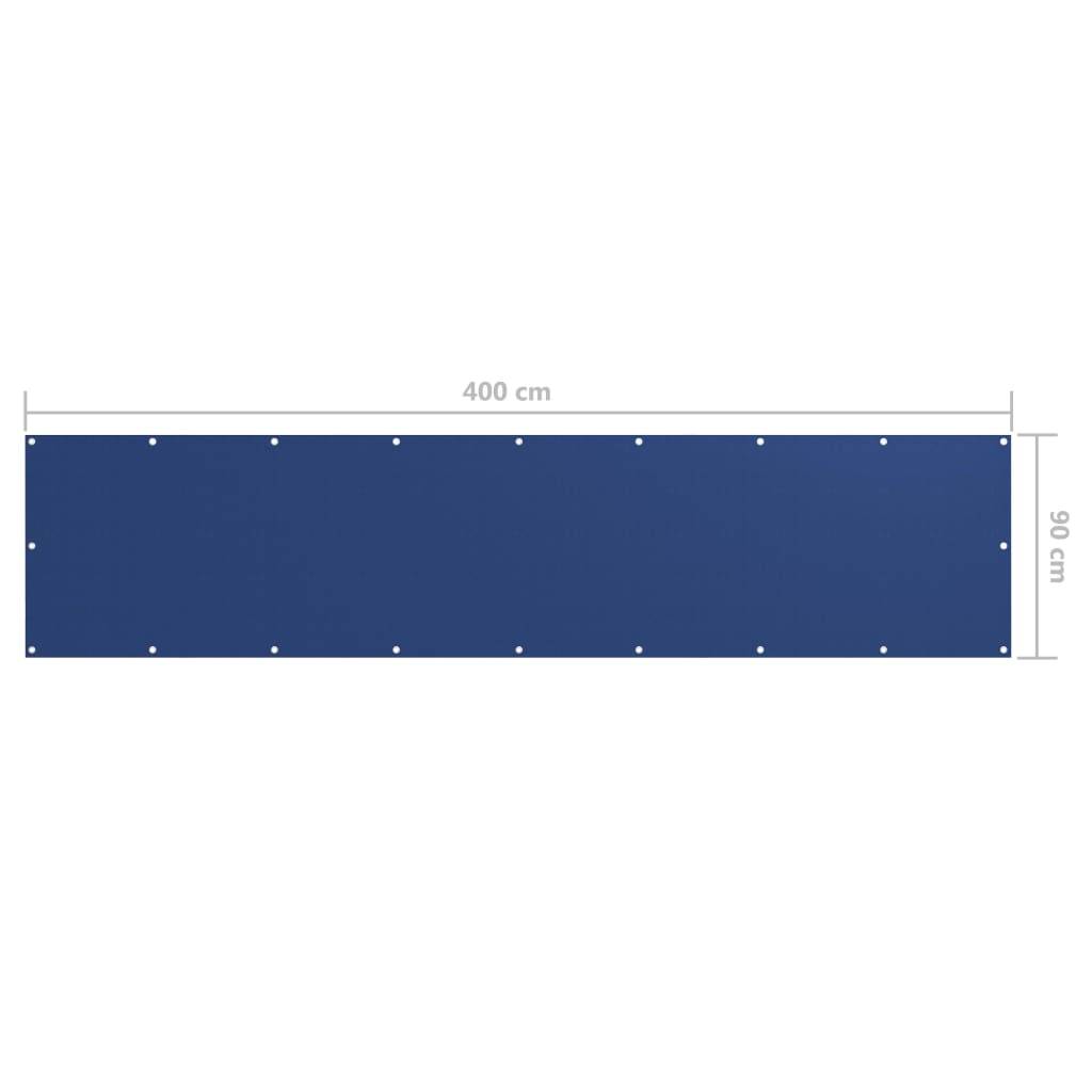 Helloshop26 - Écran de balcon brise pare vue protection confidentialité 90 x 400 cm tissu oxford bleu - Imagen 5