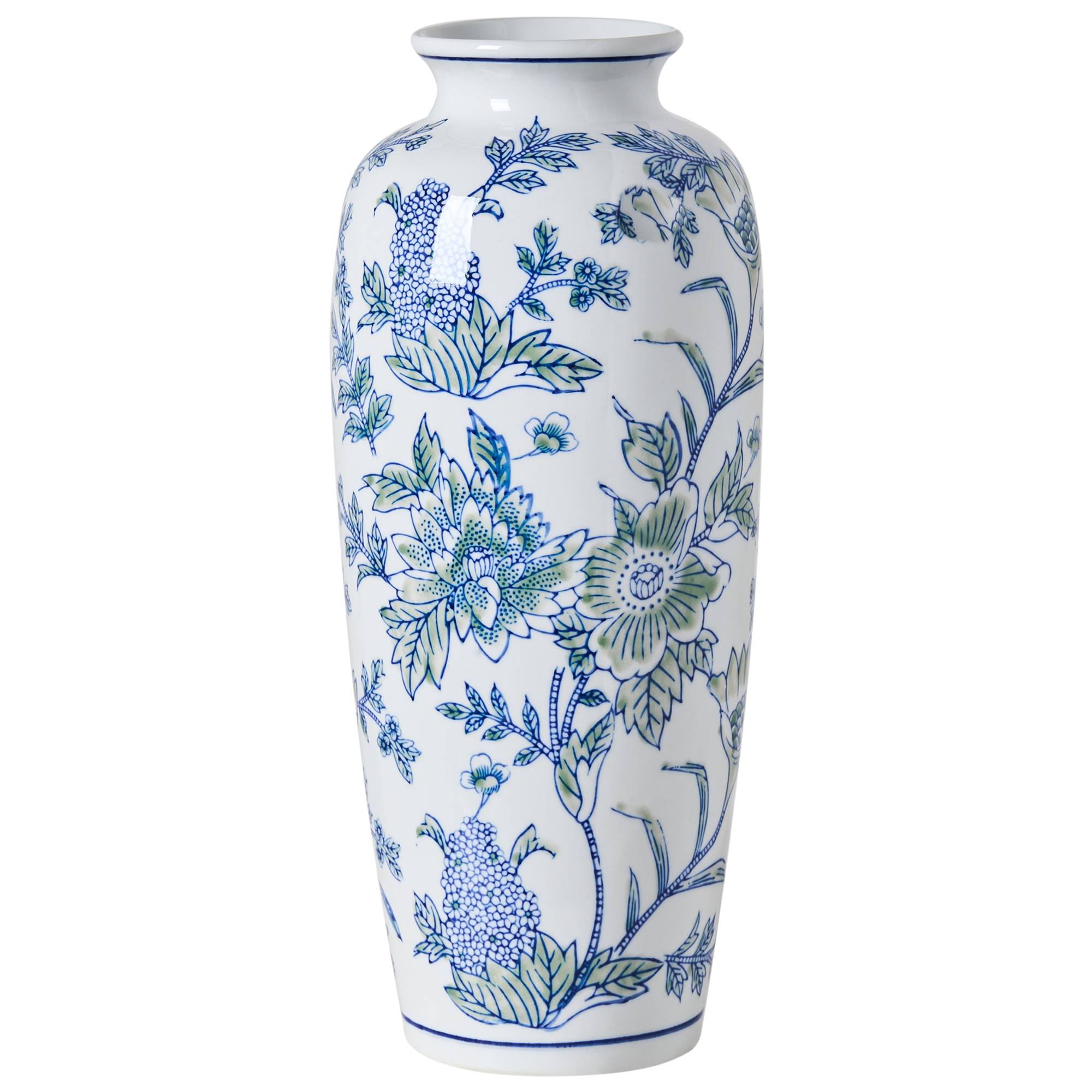 Beliani - Vase à fleurs Porcelaine Blanc/bleu GUADIX - 13x13x35- Beliani - Image 2