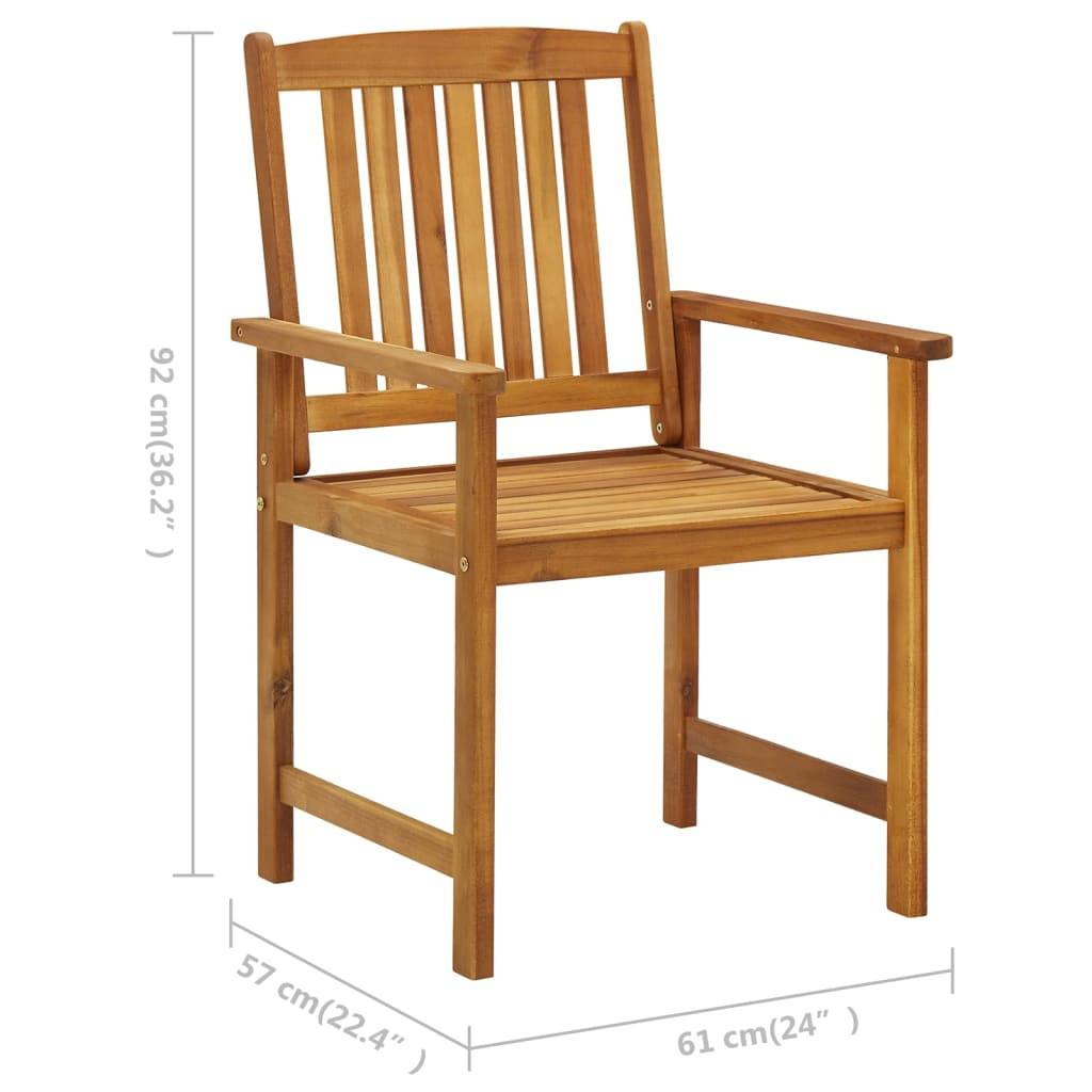 Chaises de jardin bois d'acacia beige 61 x 57 x 92 cm - PANGIVO - Image 9