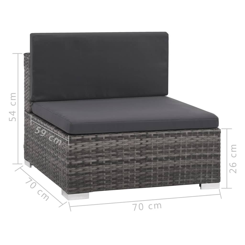 Helloshop26 - Salon de jardin meuble d'extérieur ensemble de mobilier 6 pièces avec coussins résine tressée gris - Imagen 8