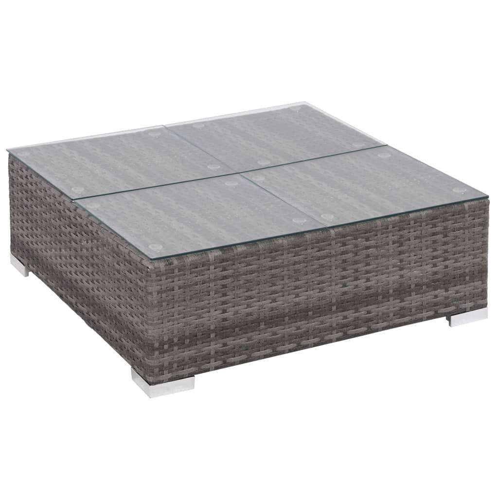 Helloshop26 - Salon de jardin meuble d'extérieur ensemble de mobilier 6 pièces avec coussins résine tressée gris - Imagen 6