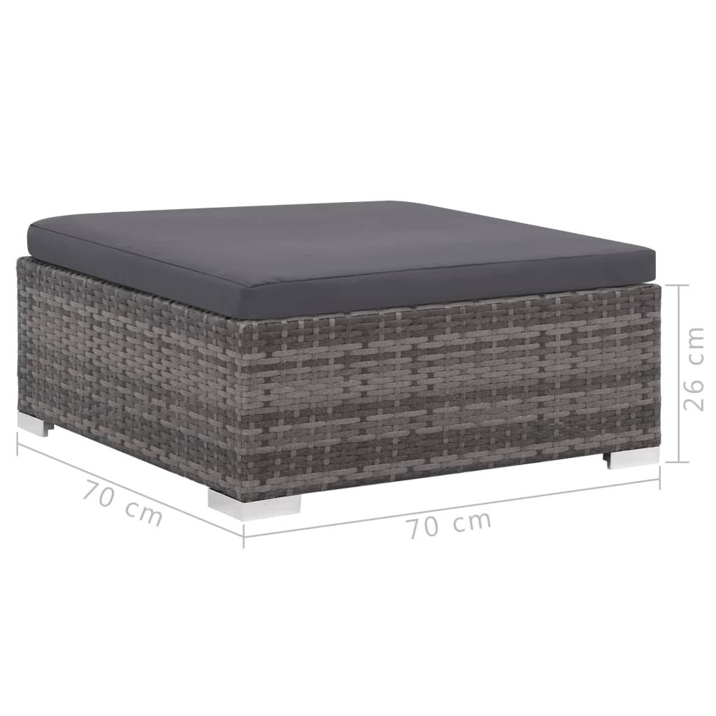 Helloshop26 - Salon de jardin meuble d'extérieur ensemble de mobilier 6 pièces avec coussins résine tressée gris - Imagen 9