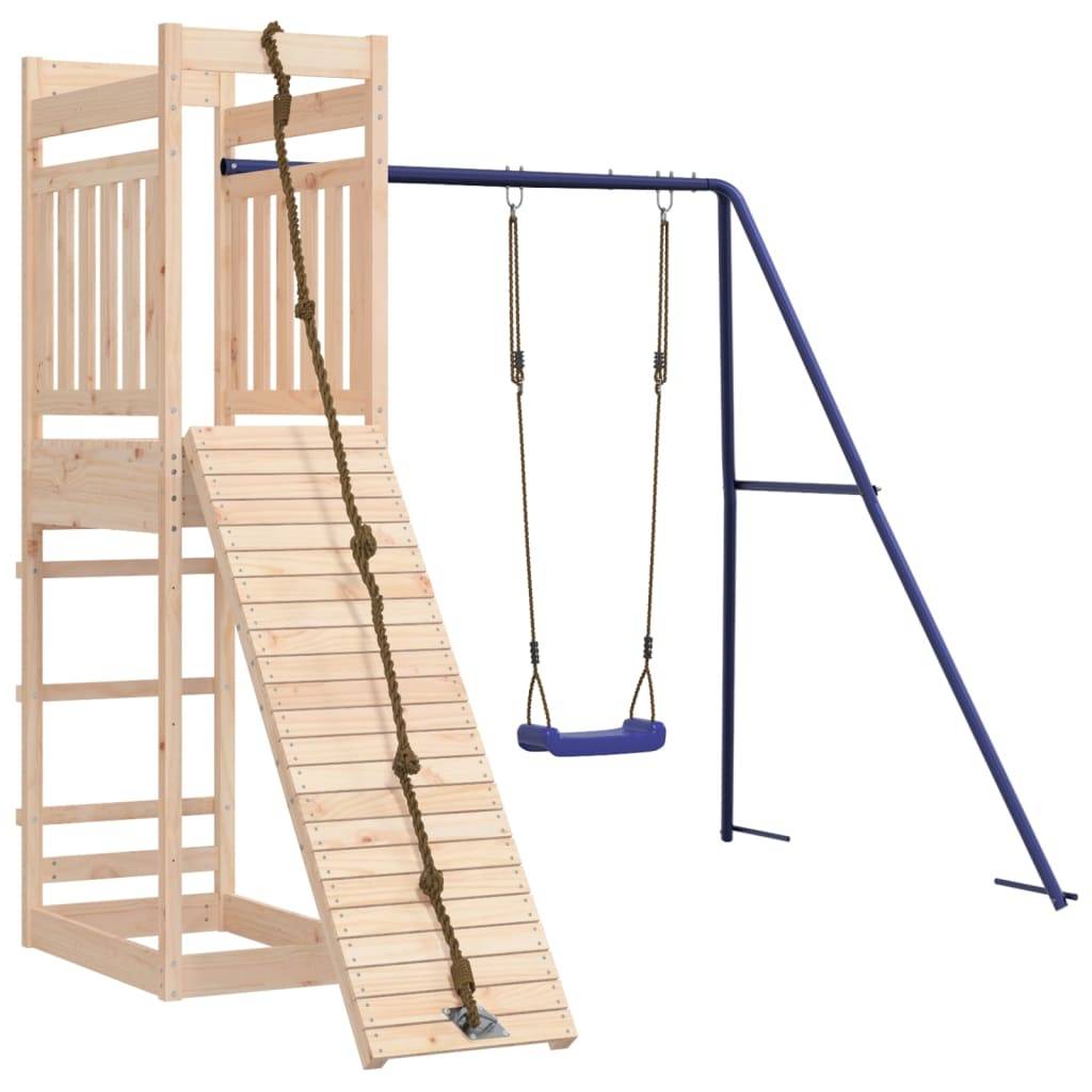Helloshop26 - Aire de jeux d'extérieur balançoires toboggan portiques robuste jeux jardin 243 x 256 x 207 cm bois de pin massif - Imagen 3
