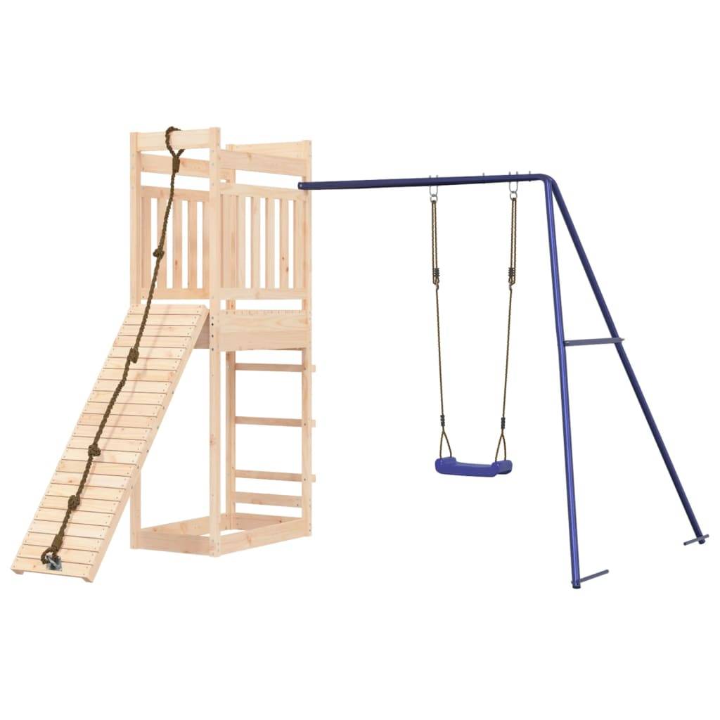 Helloshop26 - Aire de jeux d'extérieur balançoires toboggan portiques robuste jeux jardin 243 x 256 x 207 cm bois de pin massif - Imagen 1