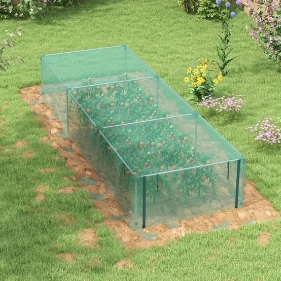Tente Protection Potager Filet Anti-Insectes 373x125cm Porte Zippée Acier Vert - ComfortXL Outdoor Living - Image 6