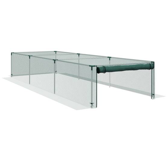 Tente Protection Potager Filet Anti-Insectes 373x125cm Porte Zippée Acier Vert - ComfortXL Outdoor Living - Image 2