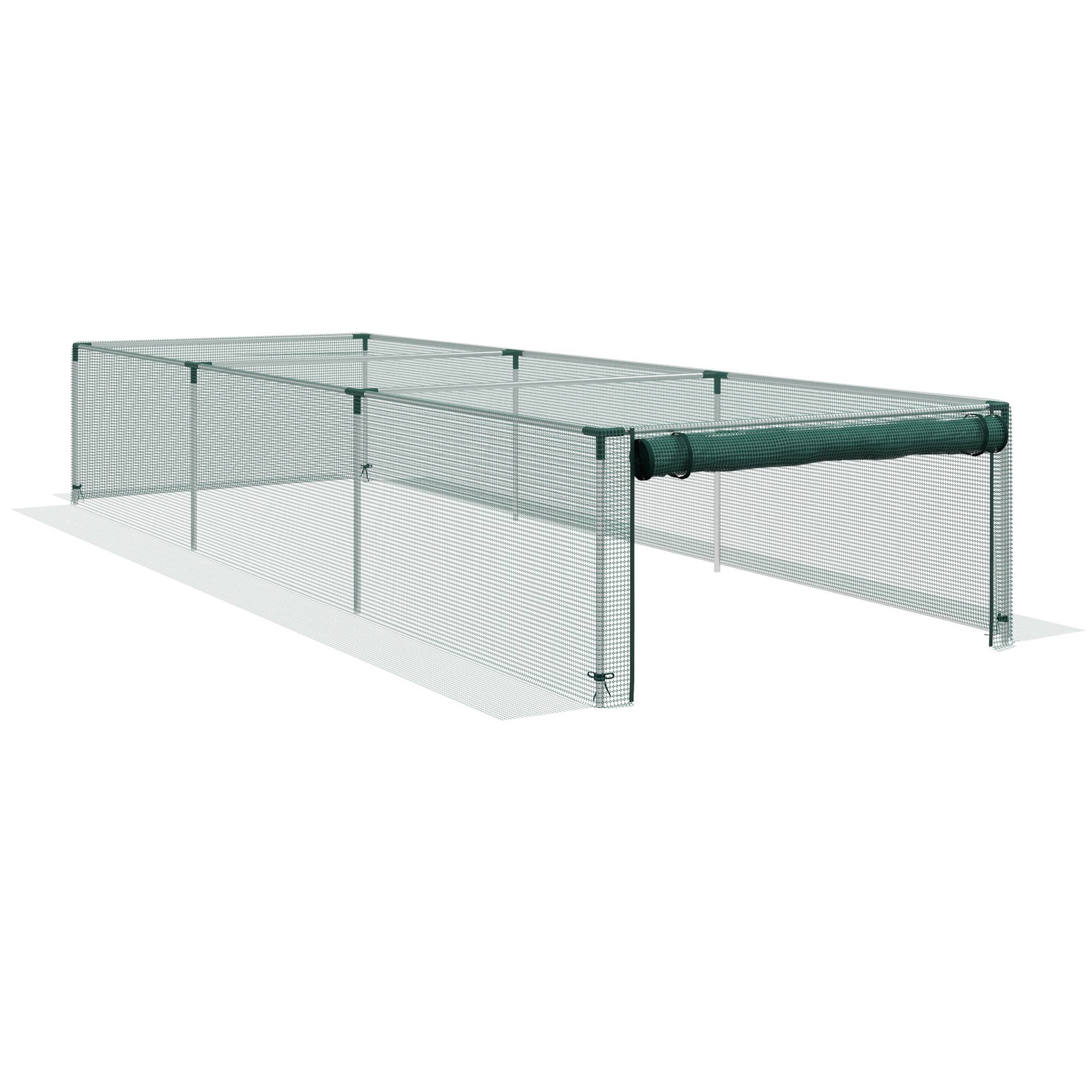 Tente Protection Potager Filet Anti-Insectes 373x125cm Porte Zippée Acier Vert - ComfortXL Outdoor Living - Image 2
