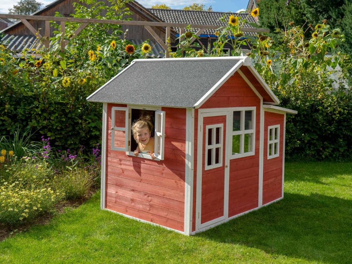 Exit Toys - Maisonnette en bois pour enfants Loft 150 Rouge - Exit Toys - Imagen 4