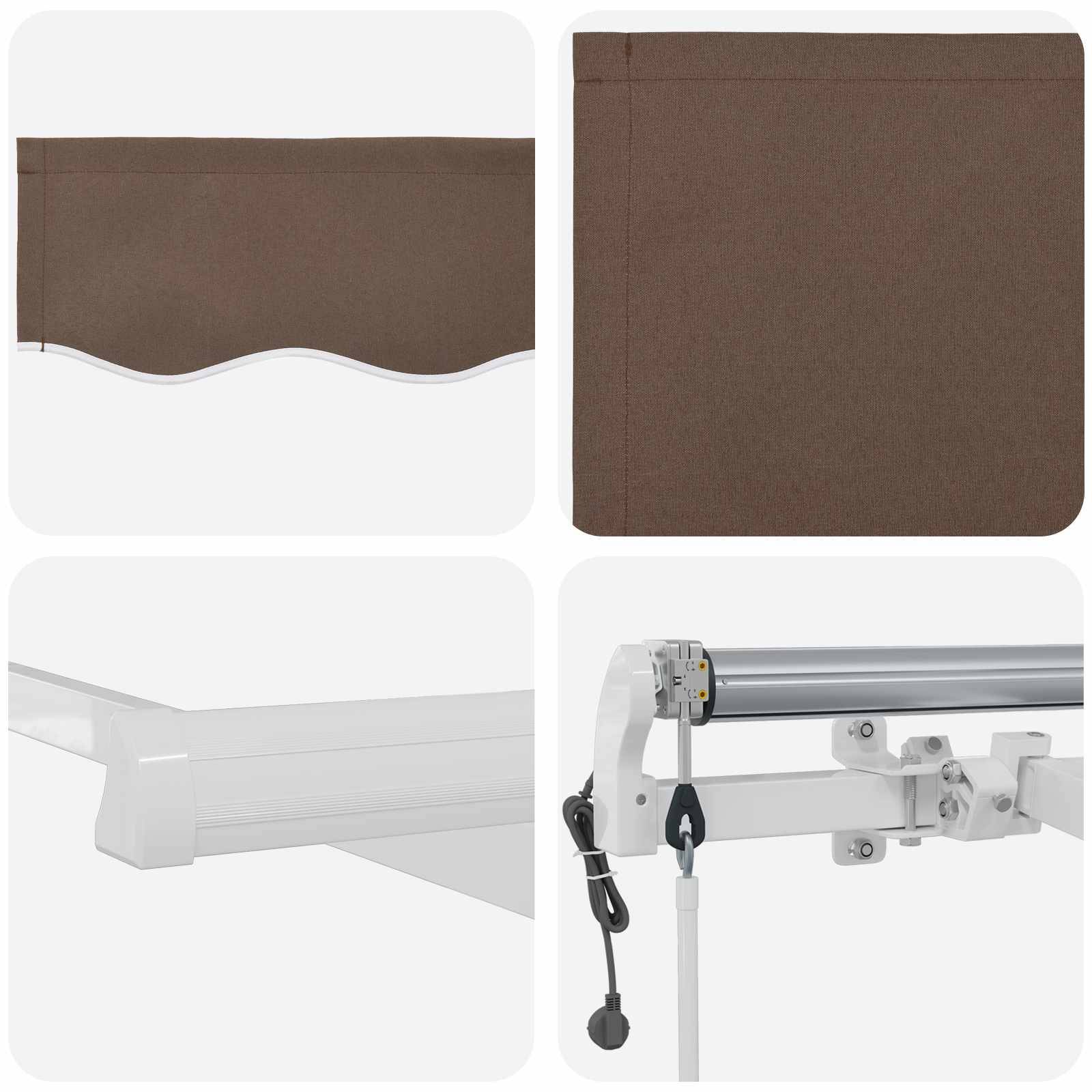 PANGIVO - Auvent rétractable polyester et métal taupe 350 x 250 cm - PANGIVO - Image 6